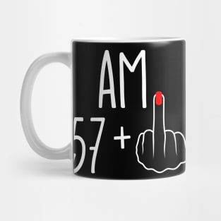 Vintage 58th Birthday I Am 57 Plus 1 Middle Finger Mug